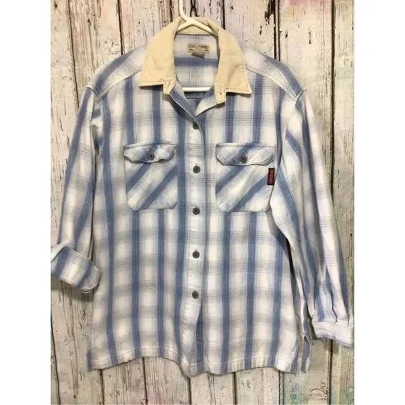 Vintage Union Bay Heavyweight Denim with Corduroy Collar Men’s Shirt Size Medium - Picture 12 of 15